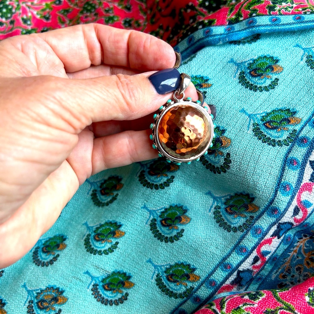**SOLD**. Barse copper & turquoise pendant